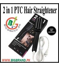 LCD 2 in 1 PTC Heating Plus Ionic Hair Straightener Brush